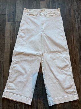 OAT New York- White Wide-Leg Cropped Jeans